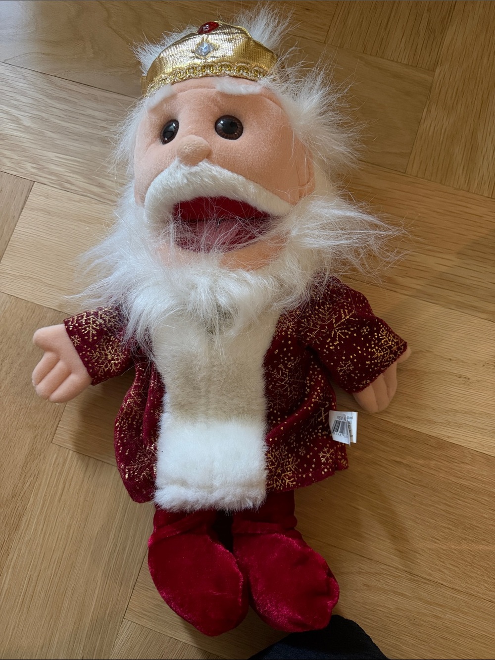 Plush King Hand Puppet in Red and Gold